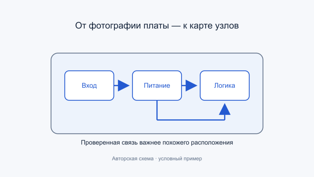 Функциональная карта низковольтной платы без полной схемы