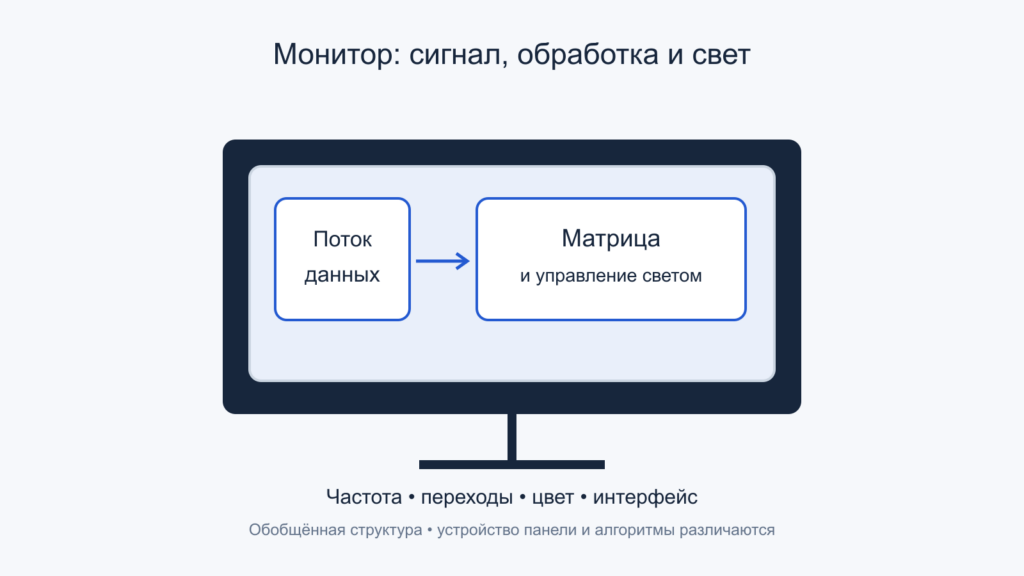 Монитор как система передачи сигнала, обработки и управления светом
